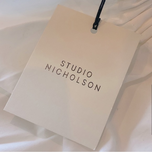 Studio Nicholson Unisex White Drop Board Trousers in Ivory - Picture 8 of 8